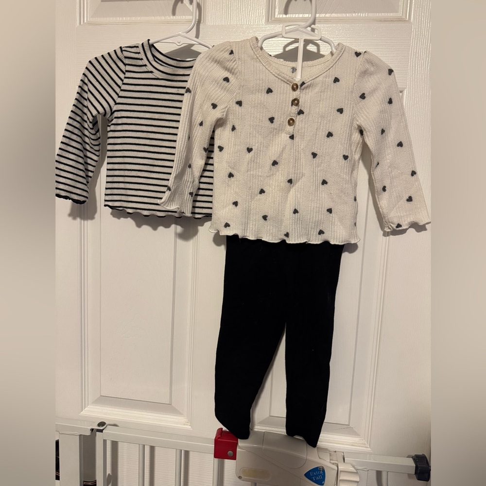 Cat & Jack Heart and Stripe Toddler Set